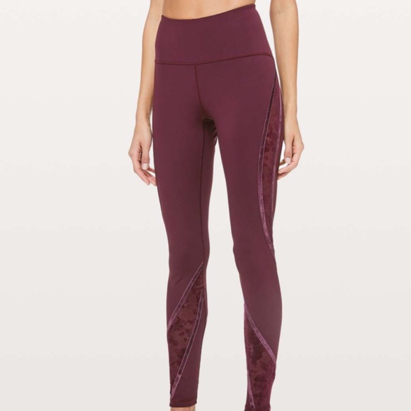 lululemon athletica Pants - Lululemon Wunder Under High-Rise Tight Flocked 28" in Dark Adobe/Floral - Size 6